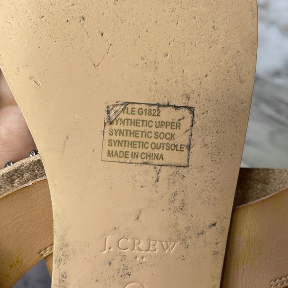 J. Crew Factory womens slingback sandal rhinestone shoe size 8 - Picture 10 of 13